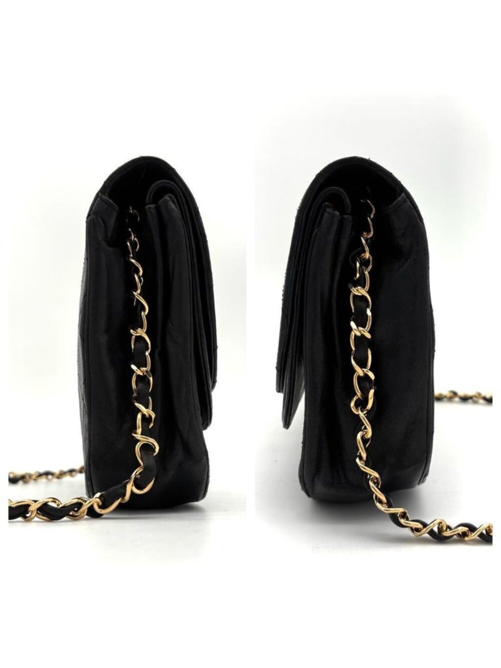 Chanel Quilted Chain Shoulder Bag Black Lambskin - Picture 7 of 13